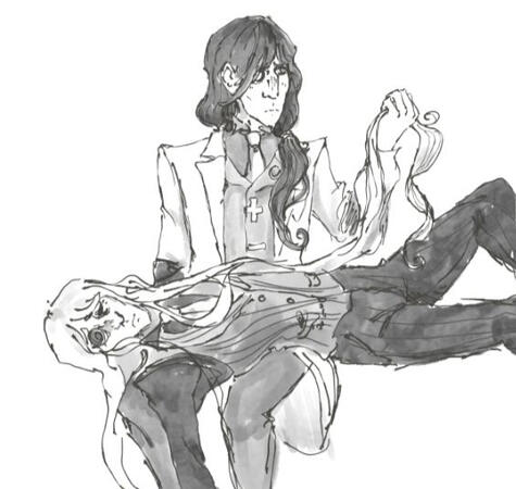 example of 2 characters and greyscale shading example of 2 characters and greyscale shading