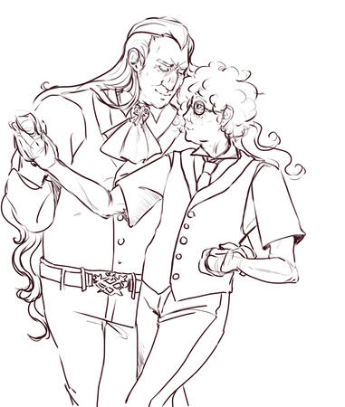 example of 2 characters, smooth lines